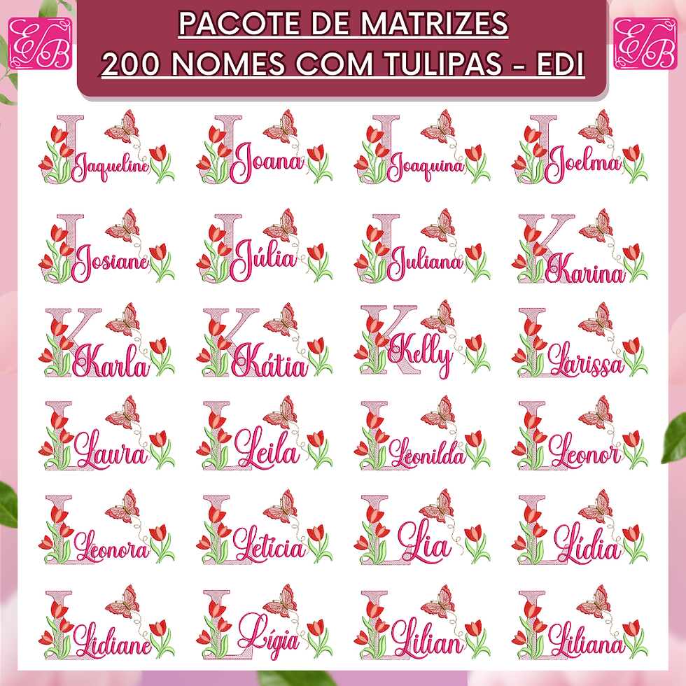 Miniatura: Pacote 200 nomes com Tulipas Edi