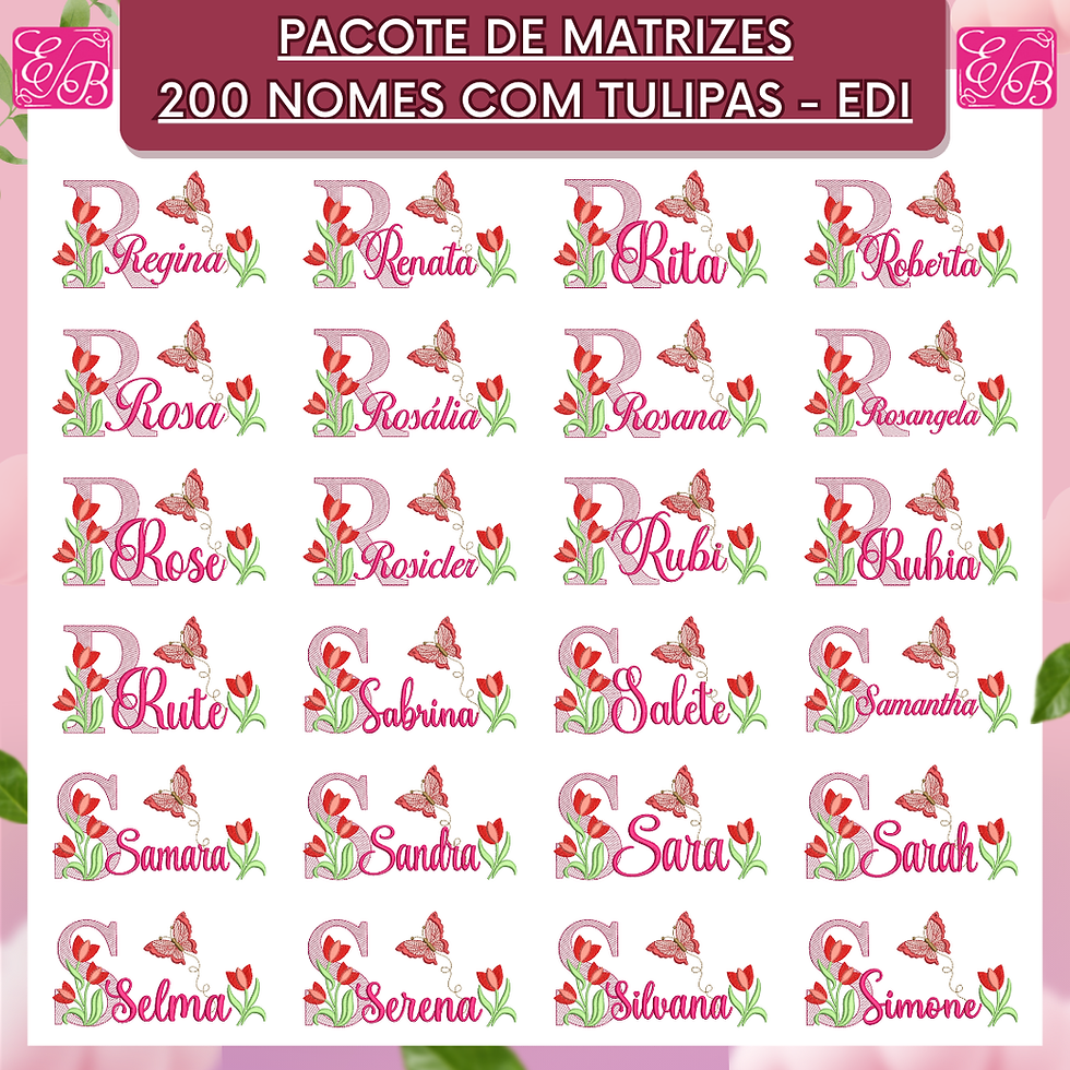 Miniatura: Pacote 200 nomes com Tulipas Edi