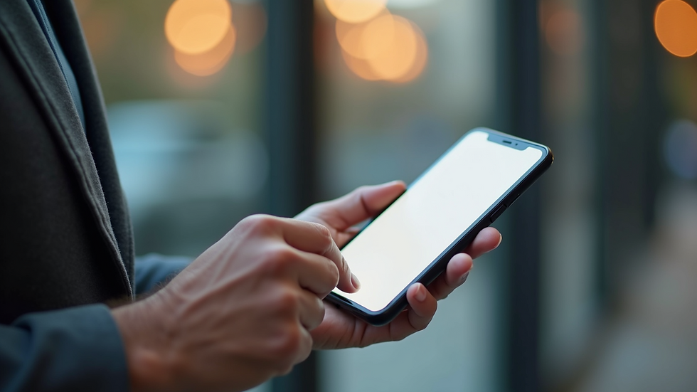 Close-up view of a smartphone displaying a fast-loading Wix website