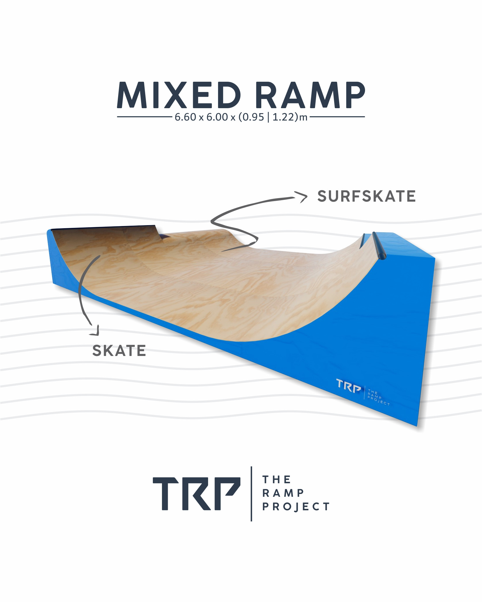 Mixed Ramp Skate & Surfskate 6.60 x 6.00 x (0.95 | 1.22)m