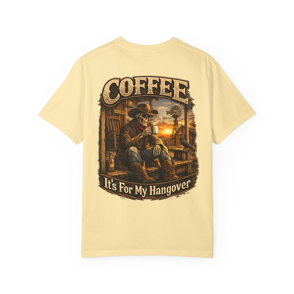 Thumbnail: Coffee Skull Cowboy T-shirt | It's For My Hangover, Western Coffee Design