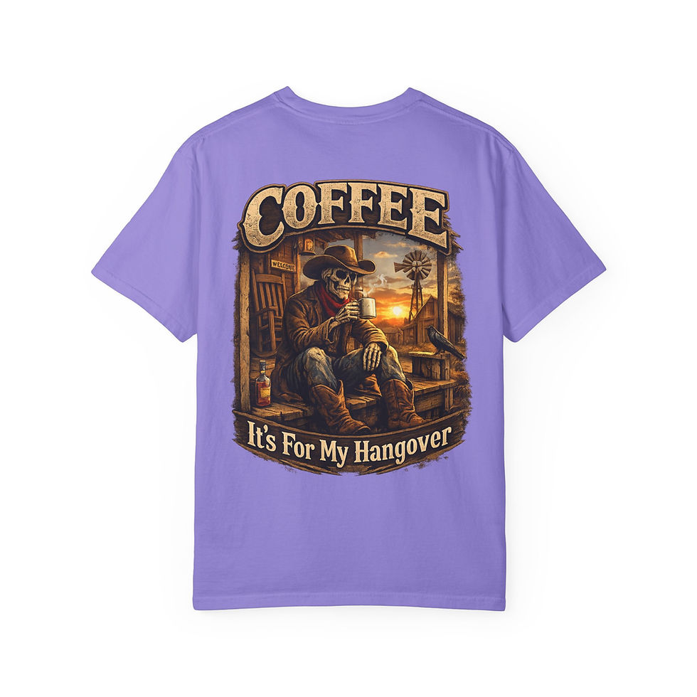 Thumbnail: Coffee Skull Cowboy T-shirt | It's For My Hangover, Western Coffee Design