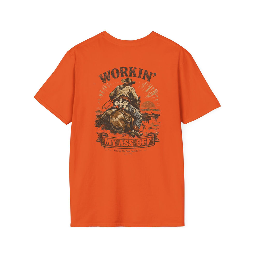 Thumbnail: Cowboy Graphic T-Shirt — "Workin' My Ass Off" Retro Western Tee