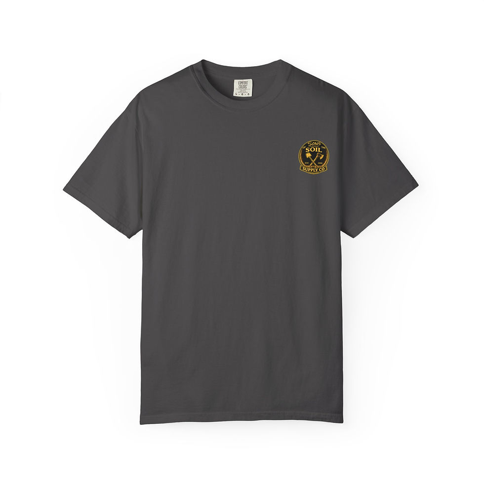 Thumbnail: Greener Pastures Greener Paper skull farmer T-shirt | farm tractor design
