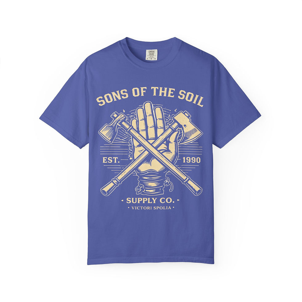 Thumbnail: Sons of the Soil logo T-shirt | Gardening Axe Hand Print Tee