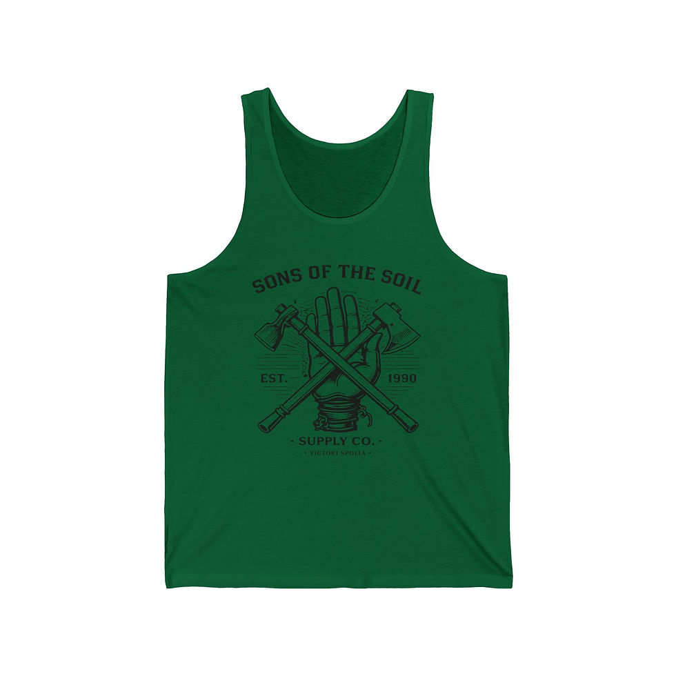 Thumbnail: Sons of the Soil Tank Top — Vintage Gardening Tools Graphic Tank