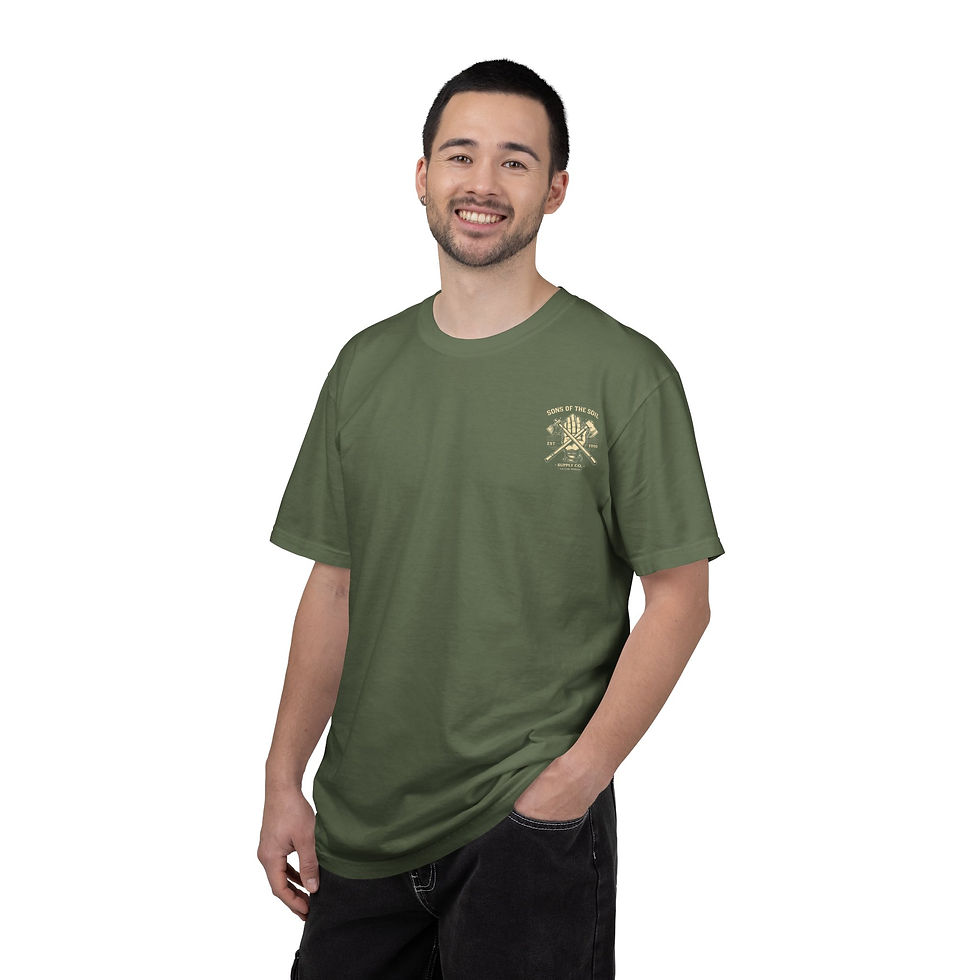 Thumbnail: Good Grains Good Gains T-Shirt — Vintage Farmer Skeleton Fitness Tee