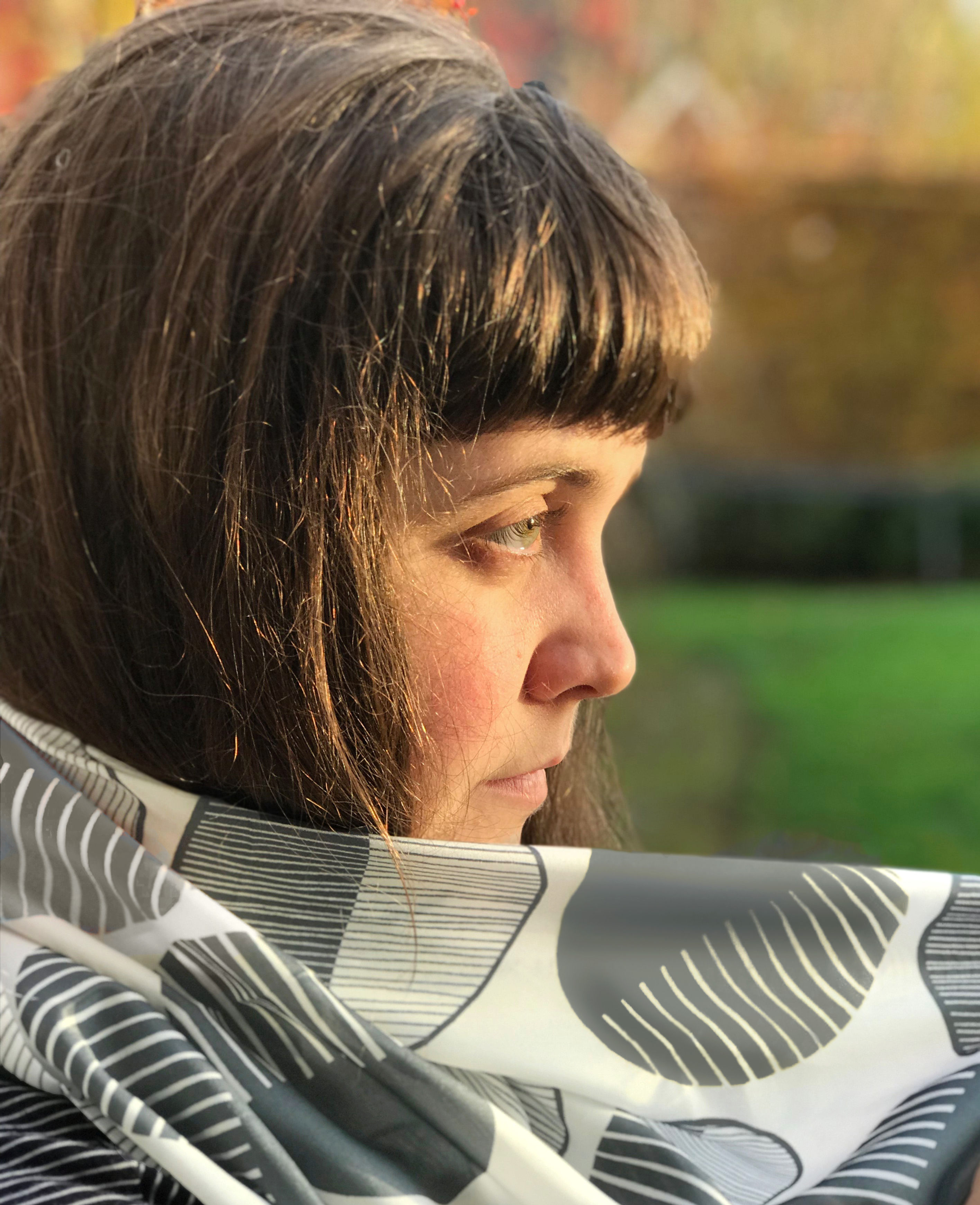 Circle Stripe Pure Silk Scarf