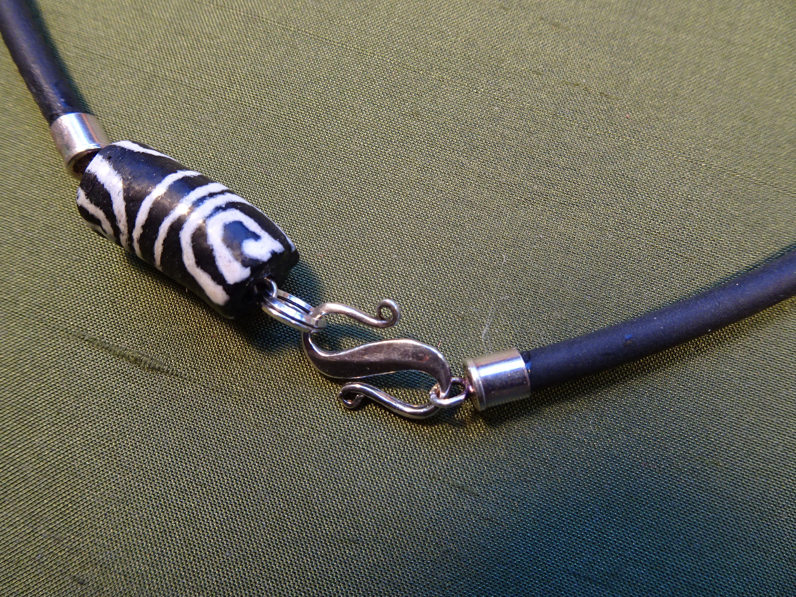 Bead and Sterling Silver Clasp Necklace