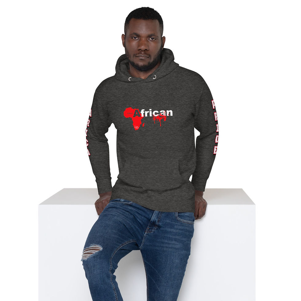 Thumbnail: Lewdo: I Bleed African Unisex Hoodie (Red White) (Men)