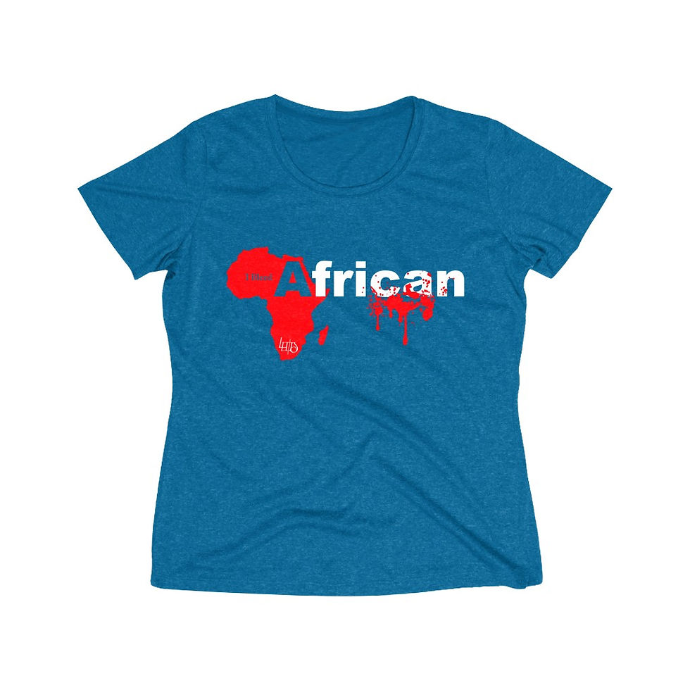 Thumbnail: Lewdo: I Bleed African (R & W) (Women's Heather Wicking Tee)