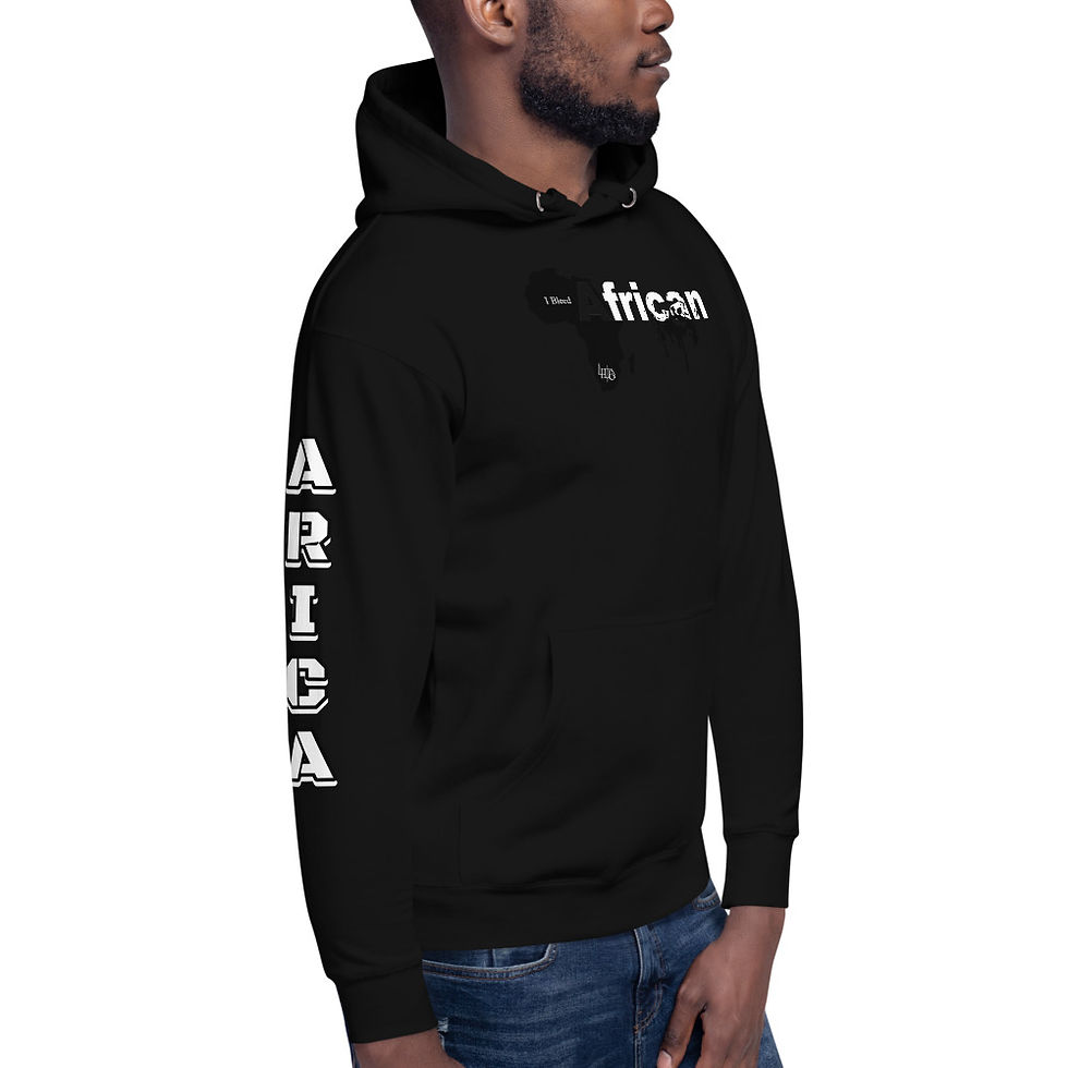 Thumbnail: Lewdo: I Bleed African Unisex Hoodie (Black White) (Men)