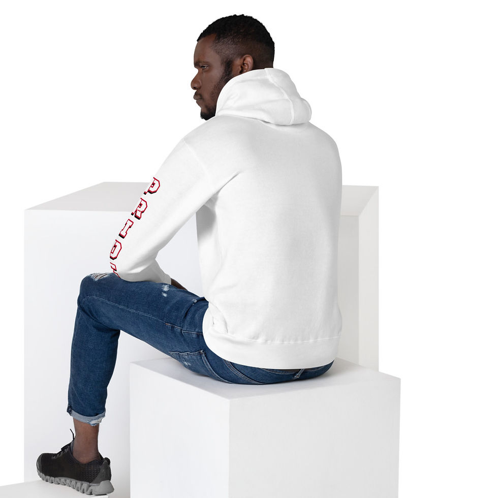 Thumbnail: Lewdo: I Bleed African Unisex Hoodie (Red White) (Men)