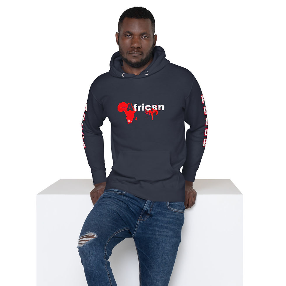 Thumbnail: Lewdo: I Bleed African Unisex Hoodie (Red White) (Men)