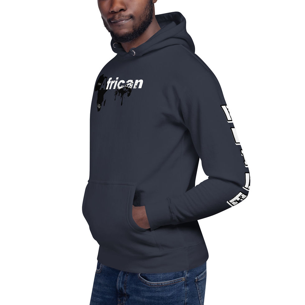 Thumbnail: Lewdo: I Bleed African Unisex Hoodie (Black White) (Men)