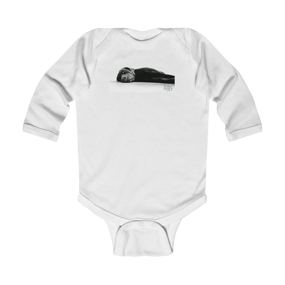 Lewdo: Lying Dog (Infant Long Sleeve Bodysuit)