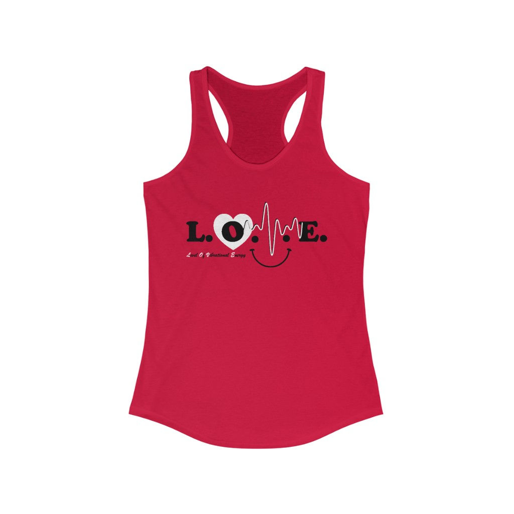 Lewdo: Level Of Vibrational Energy (B&W) (Women's Ideal Racerback Tank)