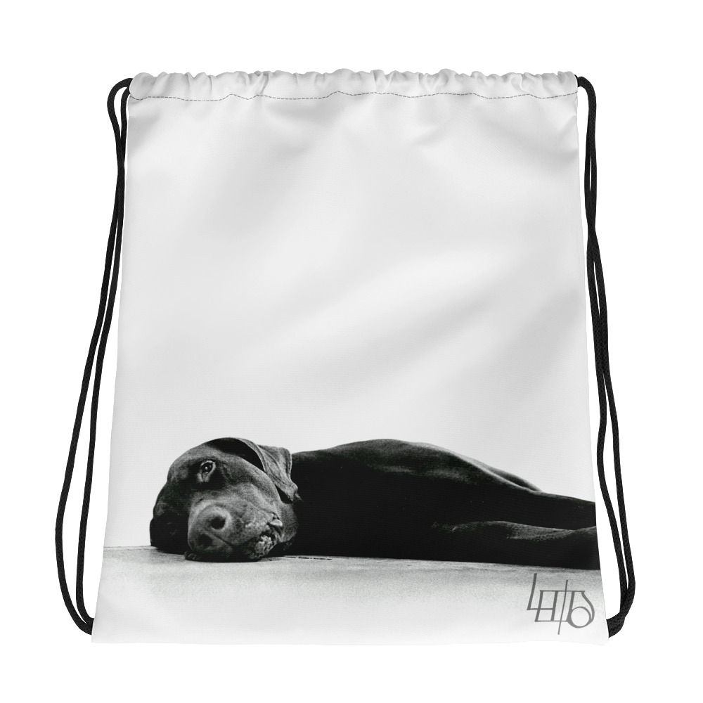 Lewdo: Lying Dog Drawstring bag