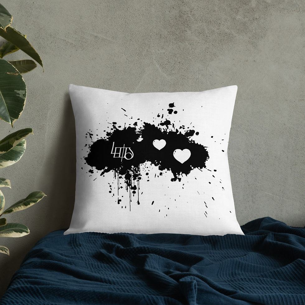 Thumbnail: Lewdo: Love Spill (White/ Black) (Premium Pillow)