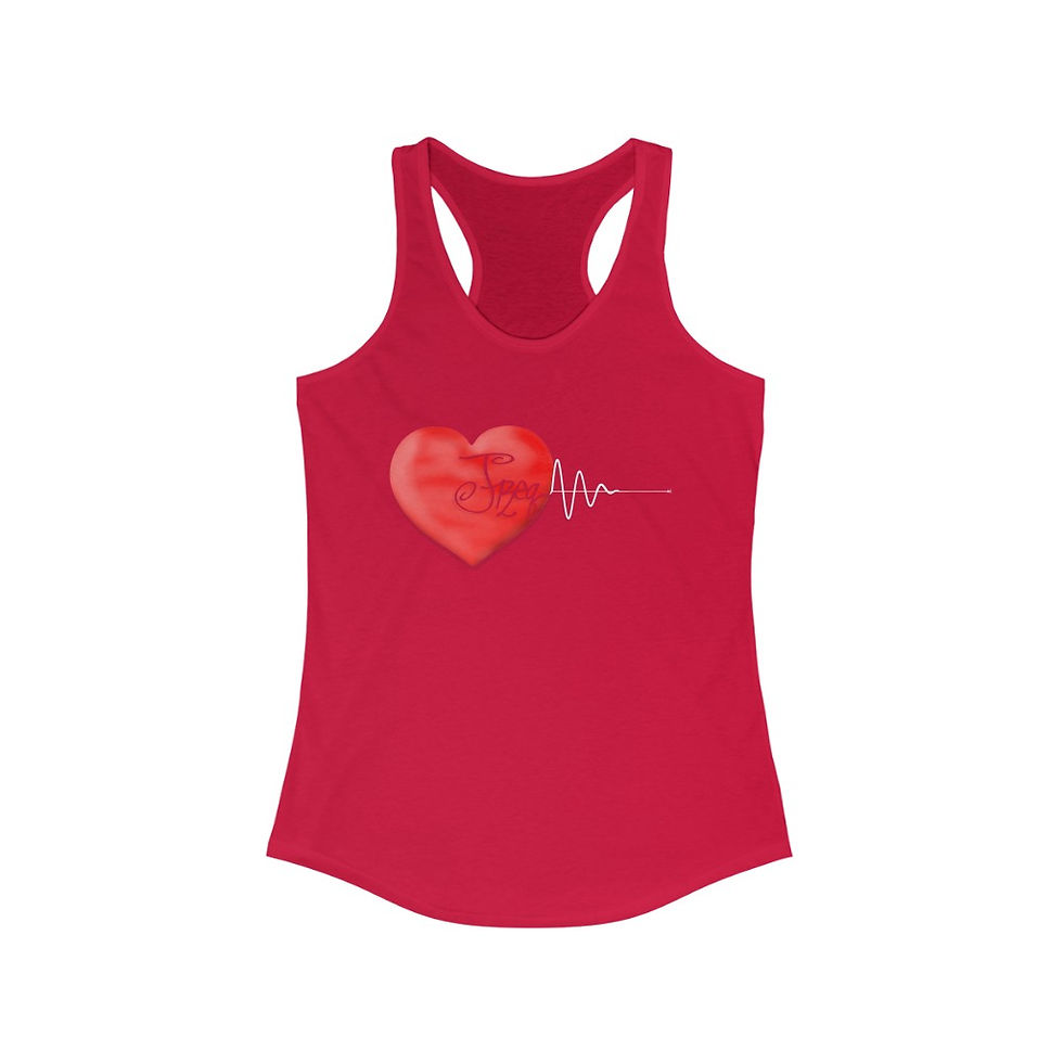 Thumbnail: Lewdo: Love Freq (B/W) (Women's Ideal Racerback Tank)