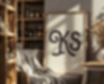 Thumbnail: Kansas state typography wall art print styled in warm living room with wood shelving and cozy neutral decor