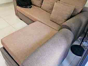 Sofa with Chaise Removed From A Home in Singapore by Junk Value Recycling