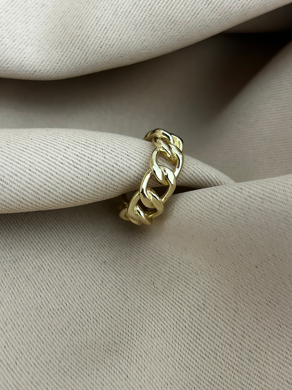 Bague Chaîne Dorée – Ajustable
