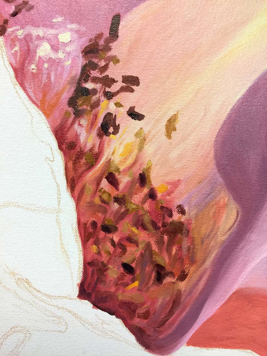 centre of rose painting