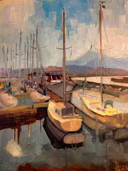 Cleveland Harbor Oil 14 x 11 15 x 12