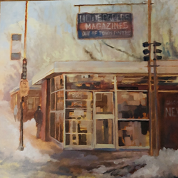 Timeless: Newsstand Chicago & Main12x12Oil