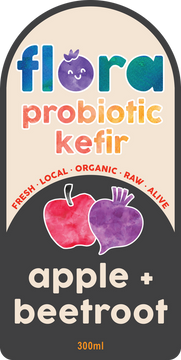 Flora Probiotic Kefir (Adelaide, SA) - Bottle Label Front