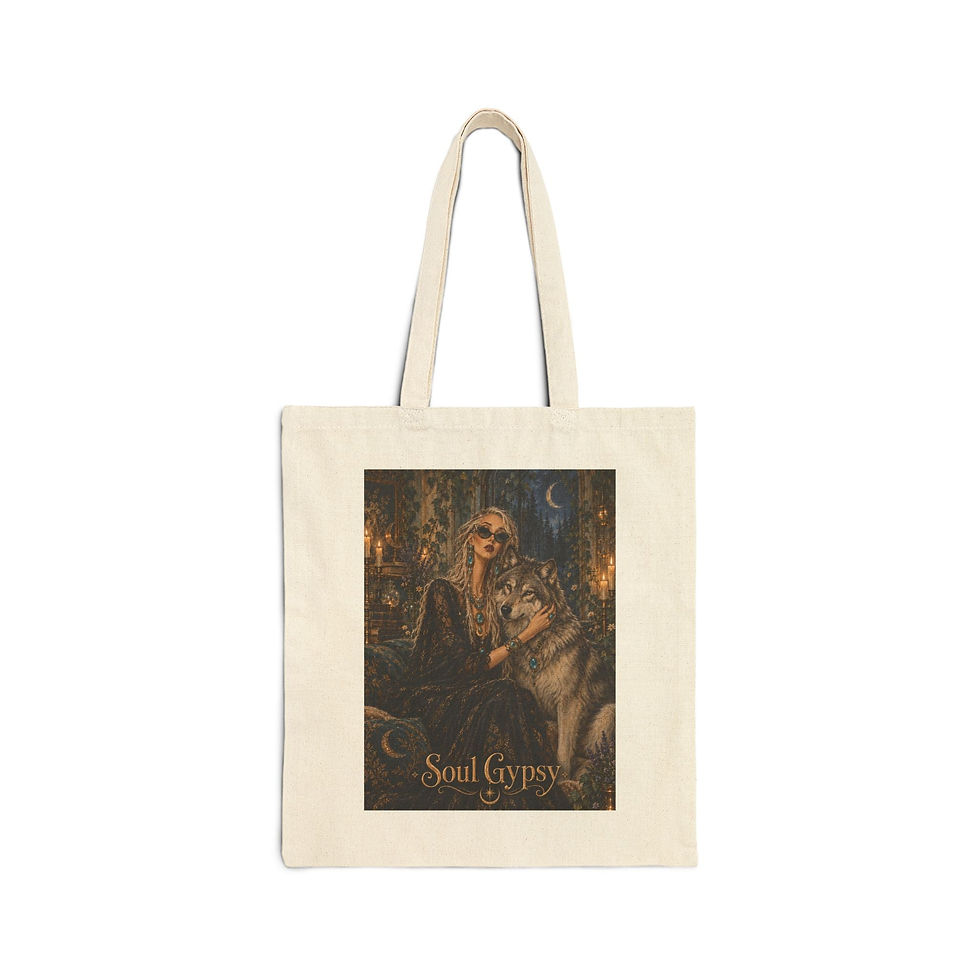 Thumbnail: The Wildflower — Illustrated Boho Canvas Tote