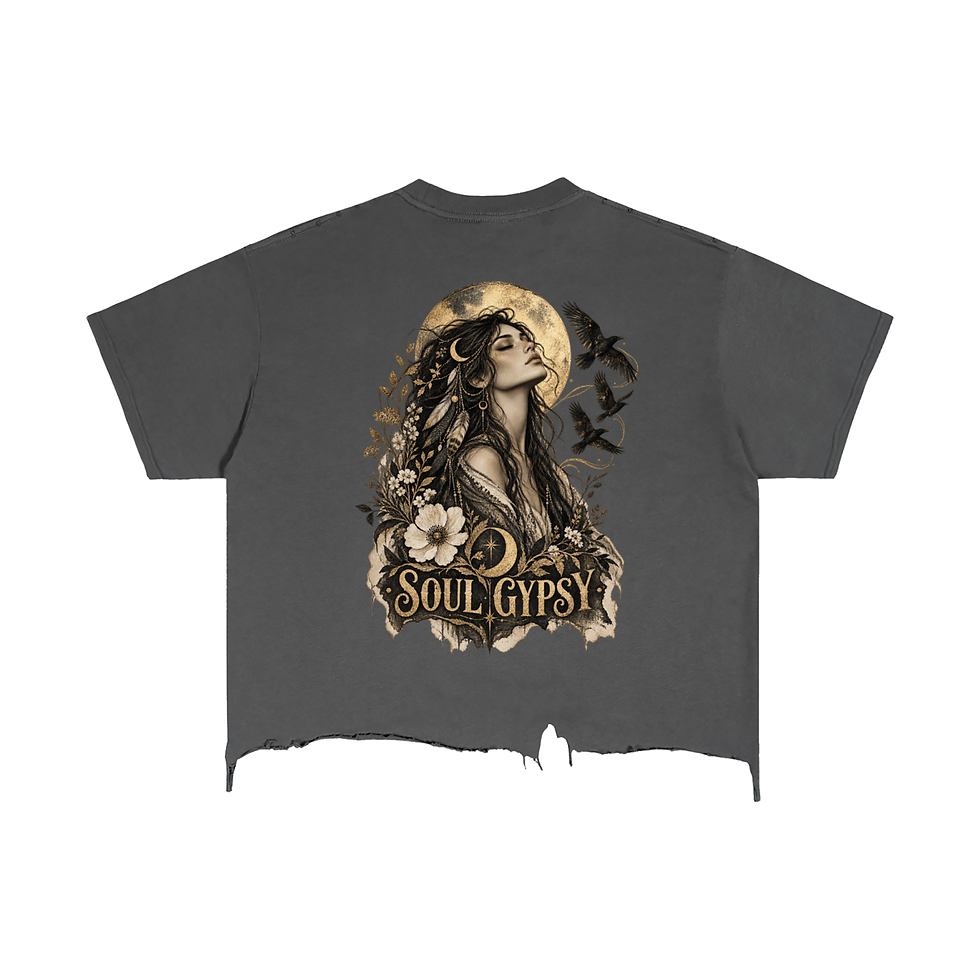 Thumbnail: Soul Gypsy Moonlit Raven Vintage-Wash Boxy Tee