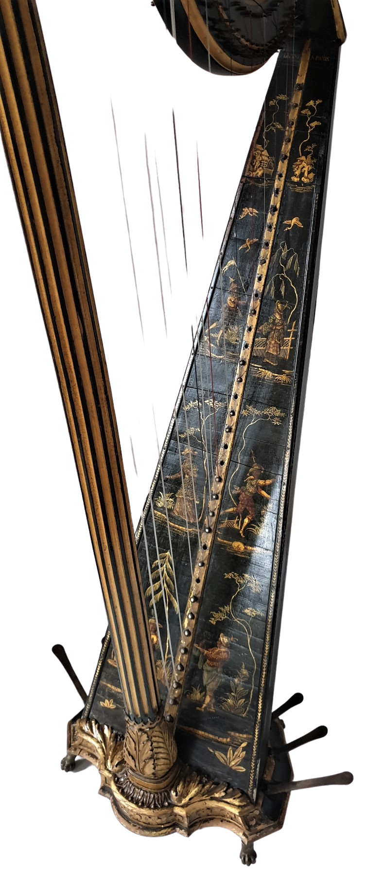 Miniature : HARPE en bois sculpté doré signé Lepine à Paris