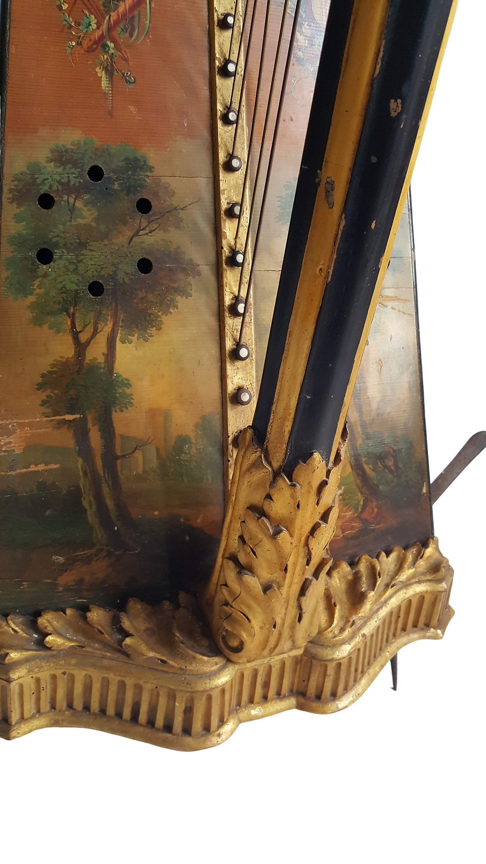 Miniature : Harpe de Holtzman à Paris fin Louis XVI Harp Holtzman Naderman Cousineau Renault Chatelain