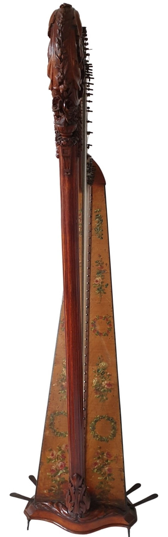 Miniature : HARPE en bois sculpté du XVIII e siècle