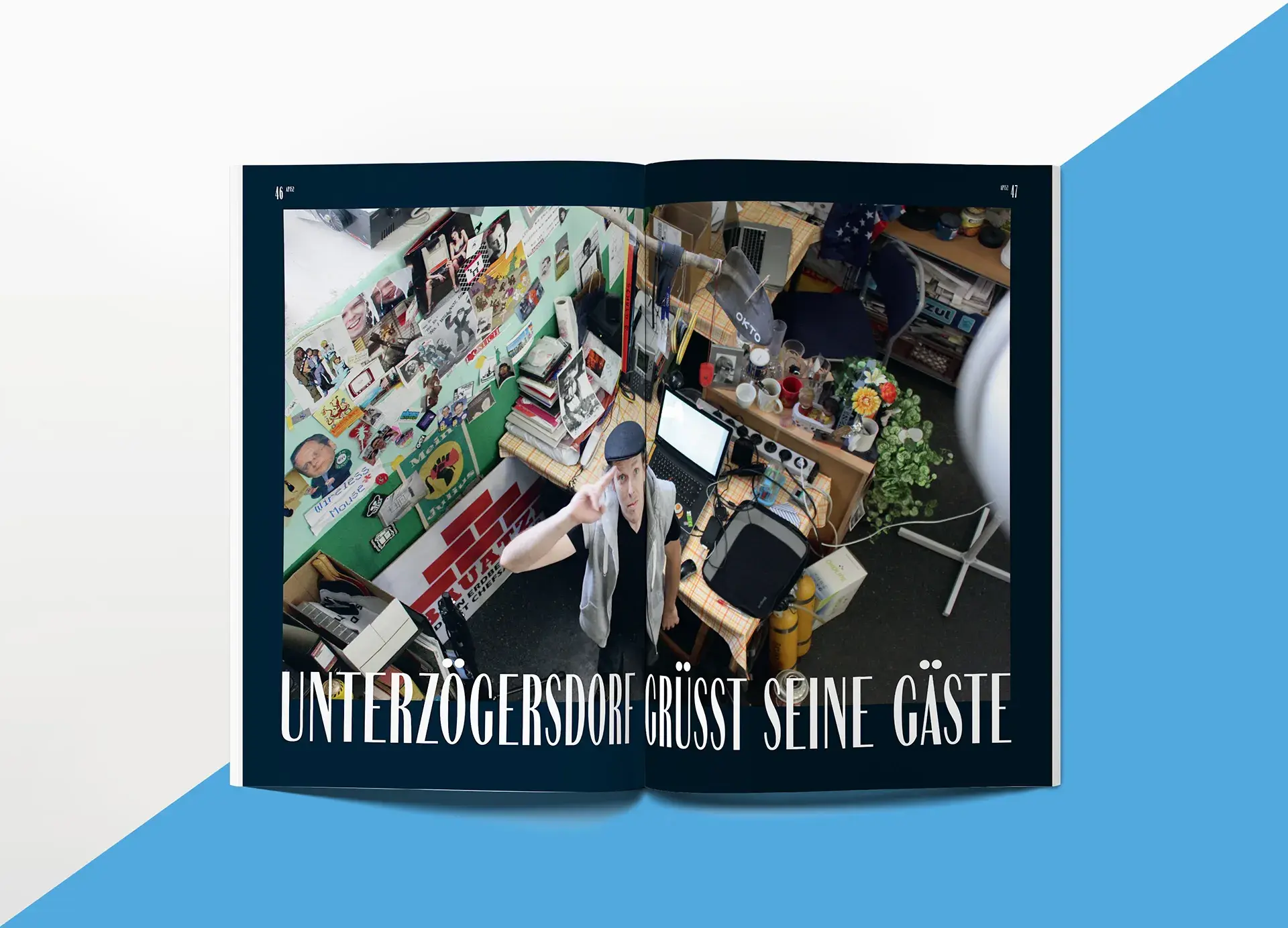 Doppelseite aus dem Hochschulmagazin Studiengang Informationsdesign, FH JOANNEUM (Bachelorarbeit)