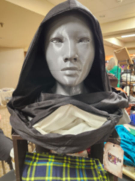 Onyx Black Hooded Silk Scarf