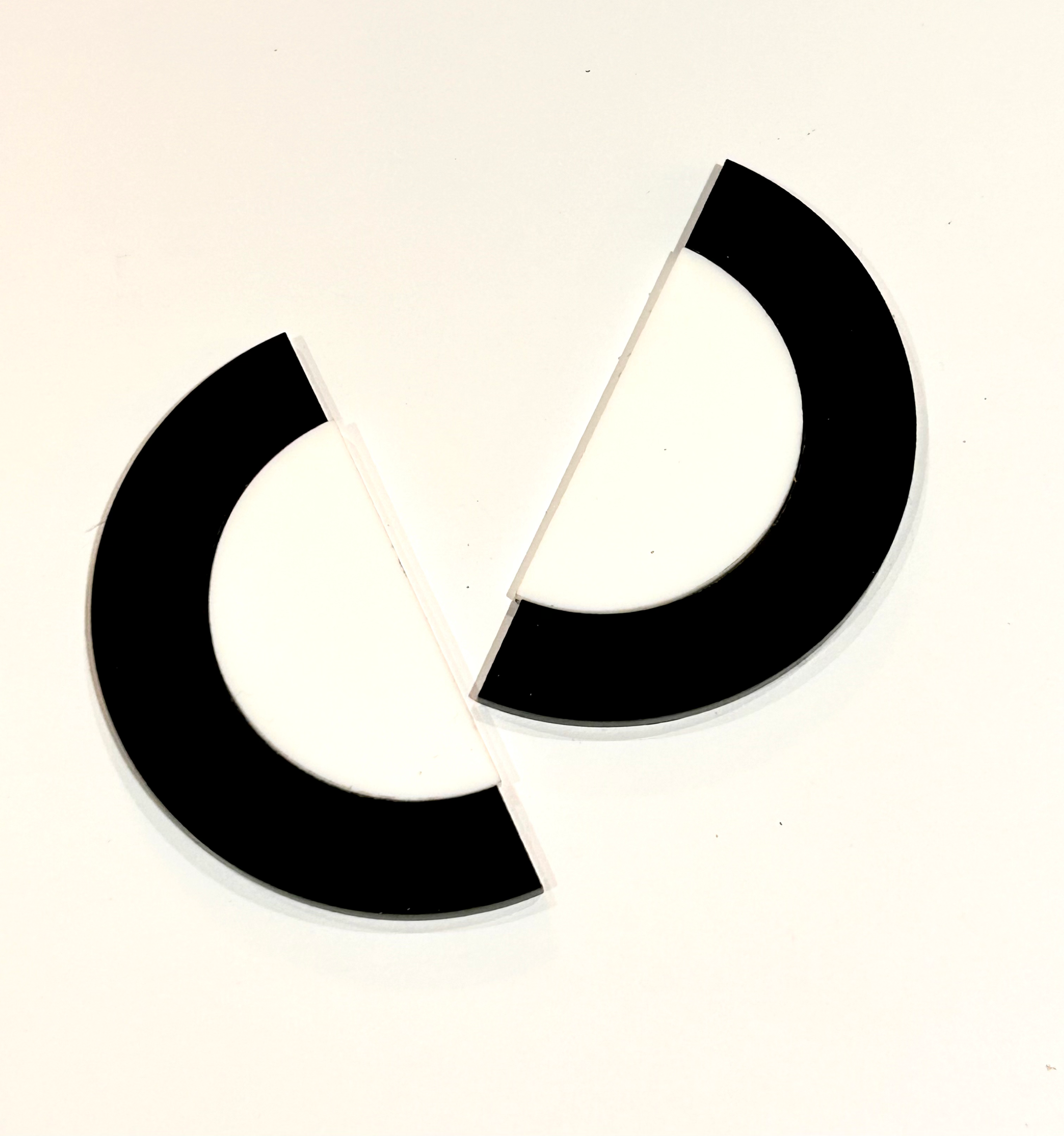 Blain Black and White Acrylic Stud Earrings
