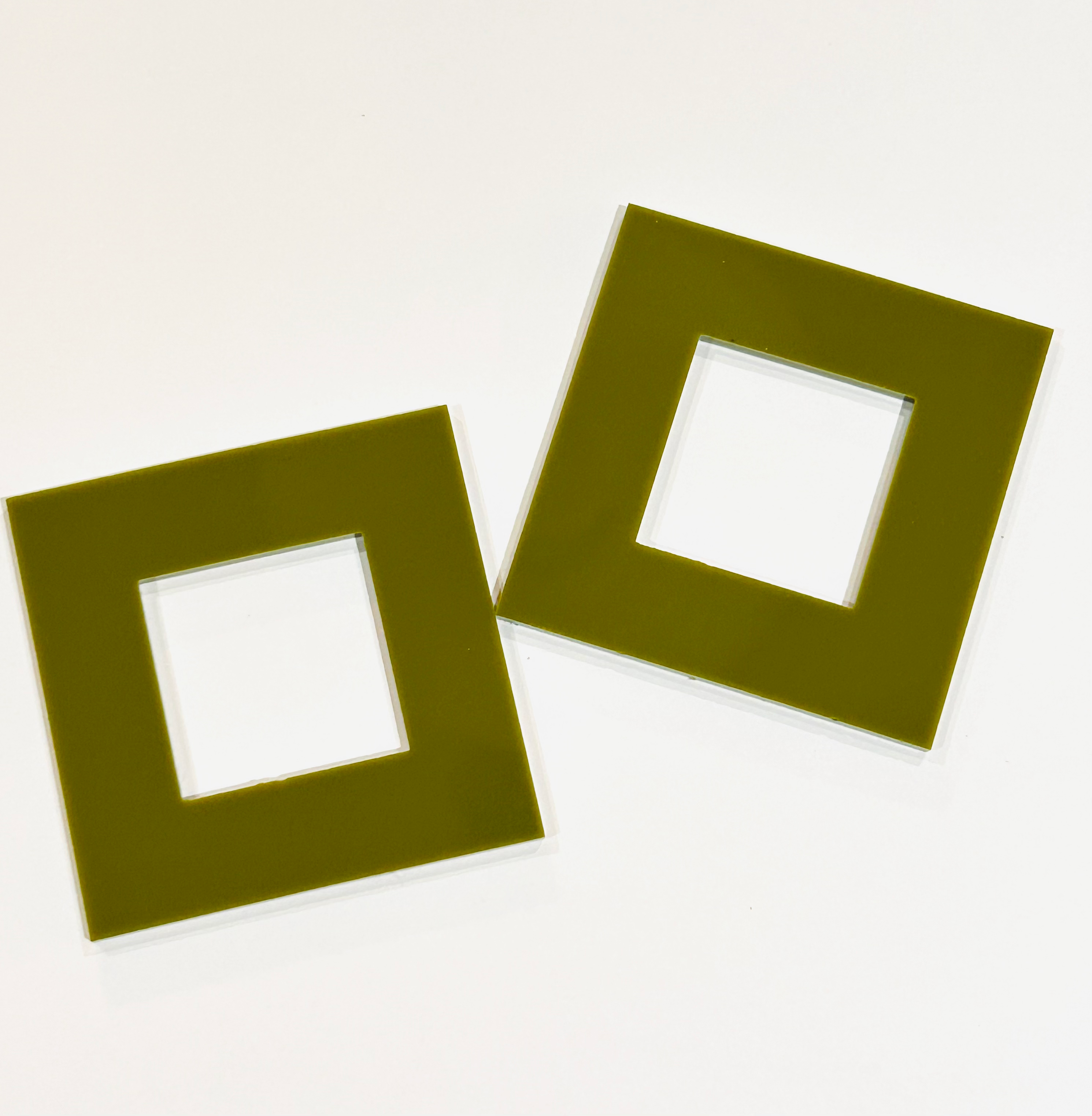 Olive Green Acrylic Stud Earrings