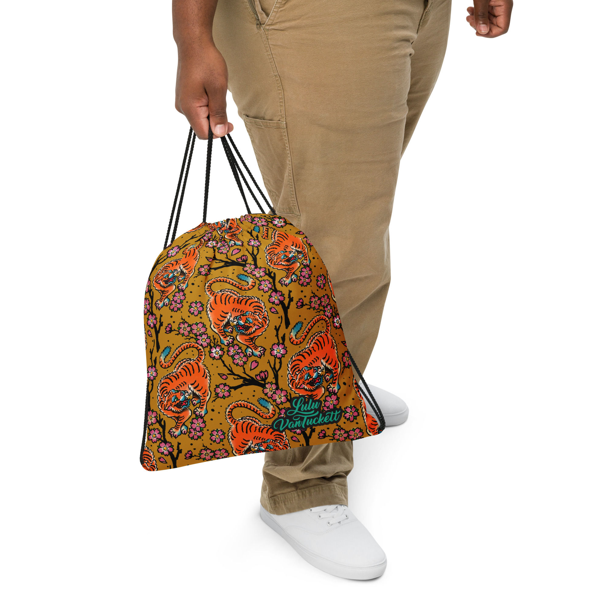 Tiger Blossom Drawstring bag