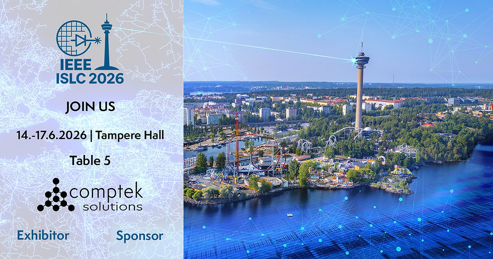 Comptek Solutions at ISLC 2026 as exhibitor and sponsor, showcasing Kontrox™ LASE 16 for semiconductor laser facet passivation