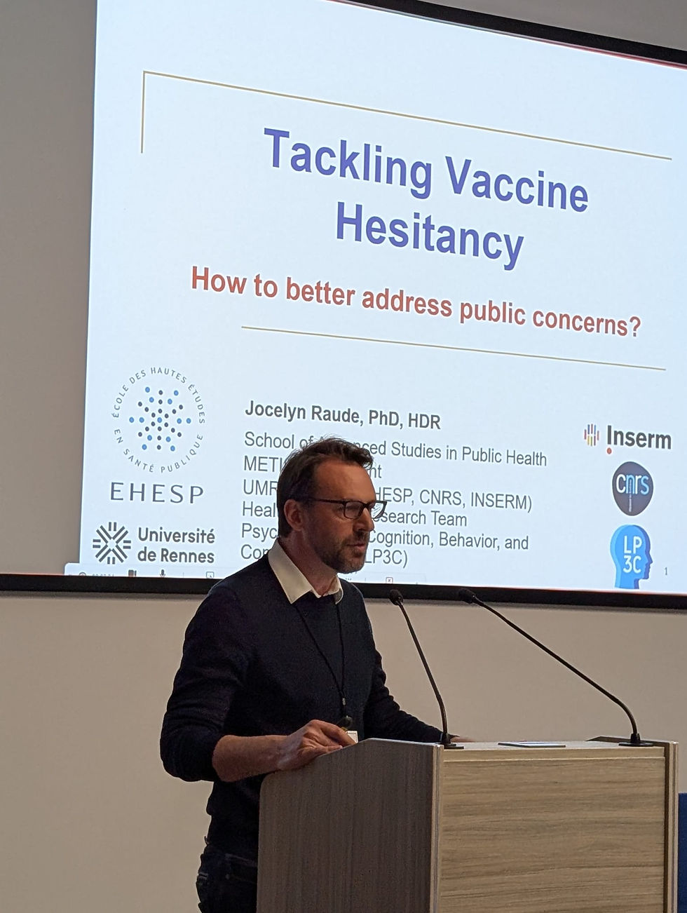 Dr Jocelyn Raude, NOSEVAC SEAC member from UMR ARENES / École des hautes études en santé publique