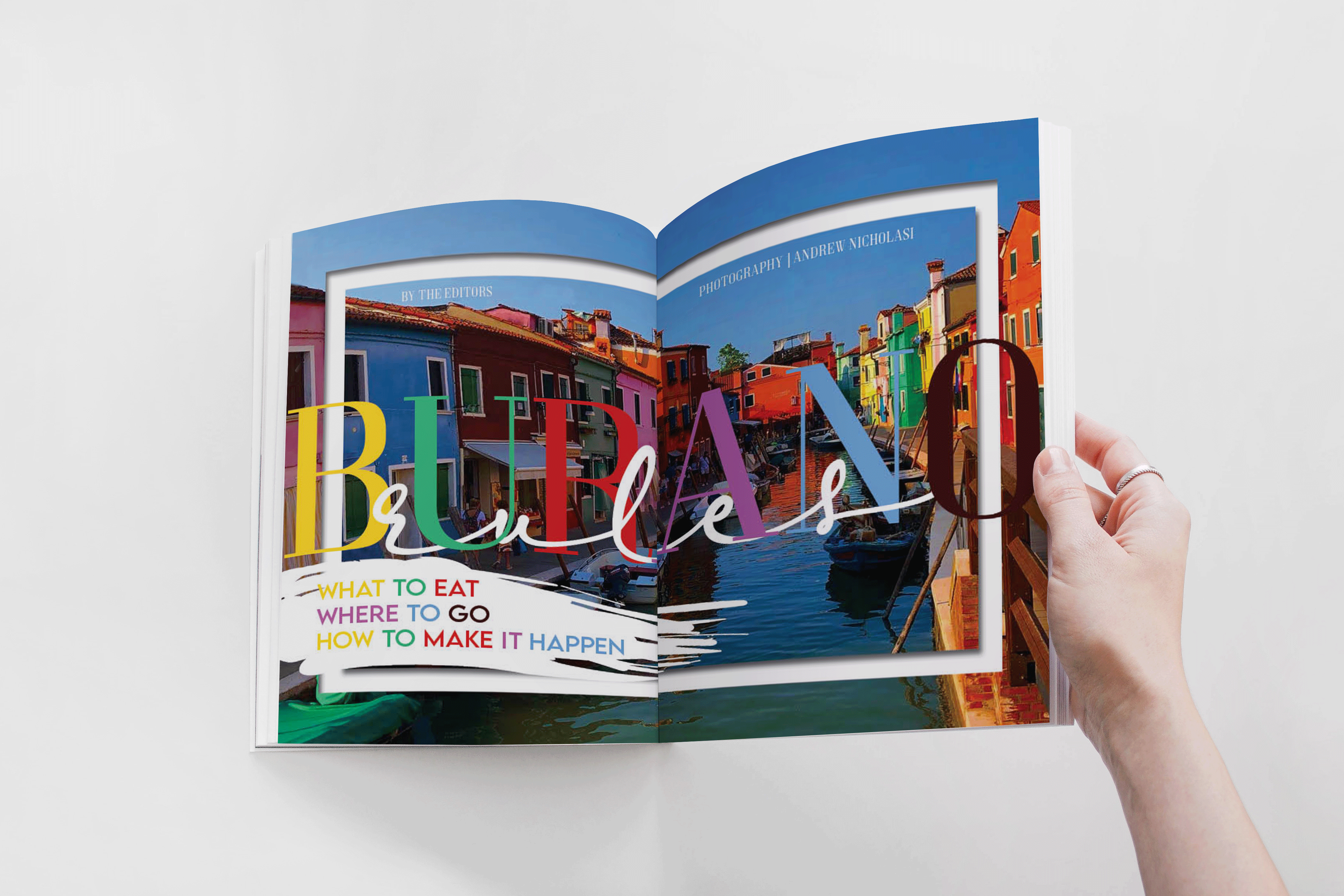 Travel-to Burano, Italy Magazine cover design