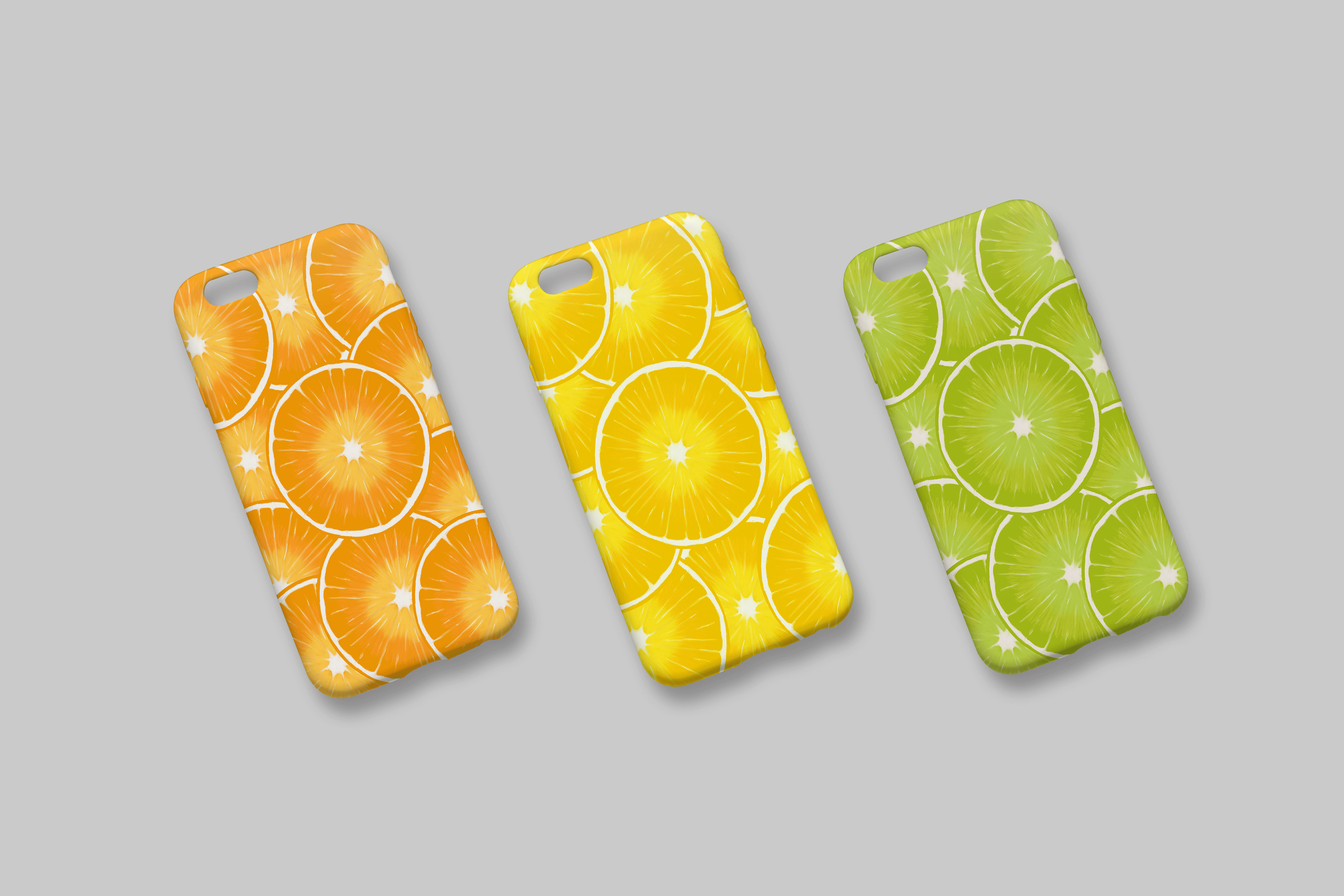 fruit illustration phone case mockup