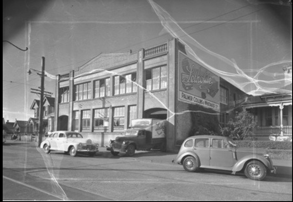 The Letholite Factory in the 1940s. The company name was originally Collins & Whitaker and became Palmer, Collins & Whitaker from about 1918.
