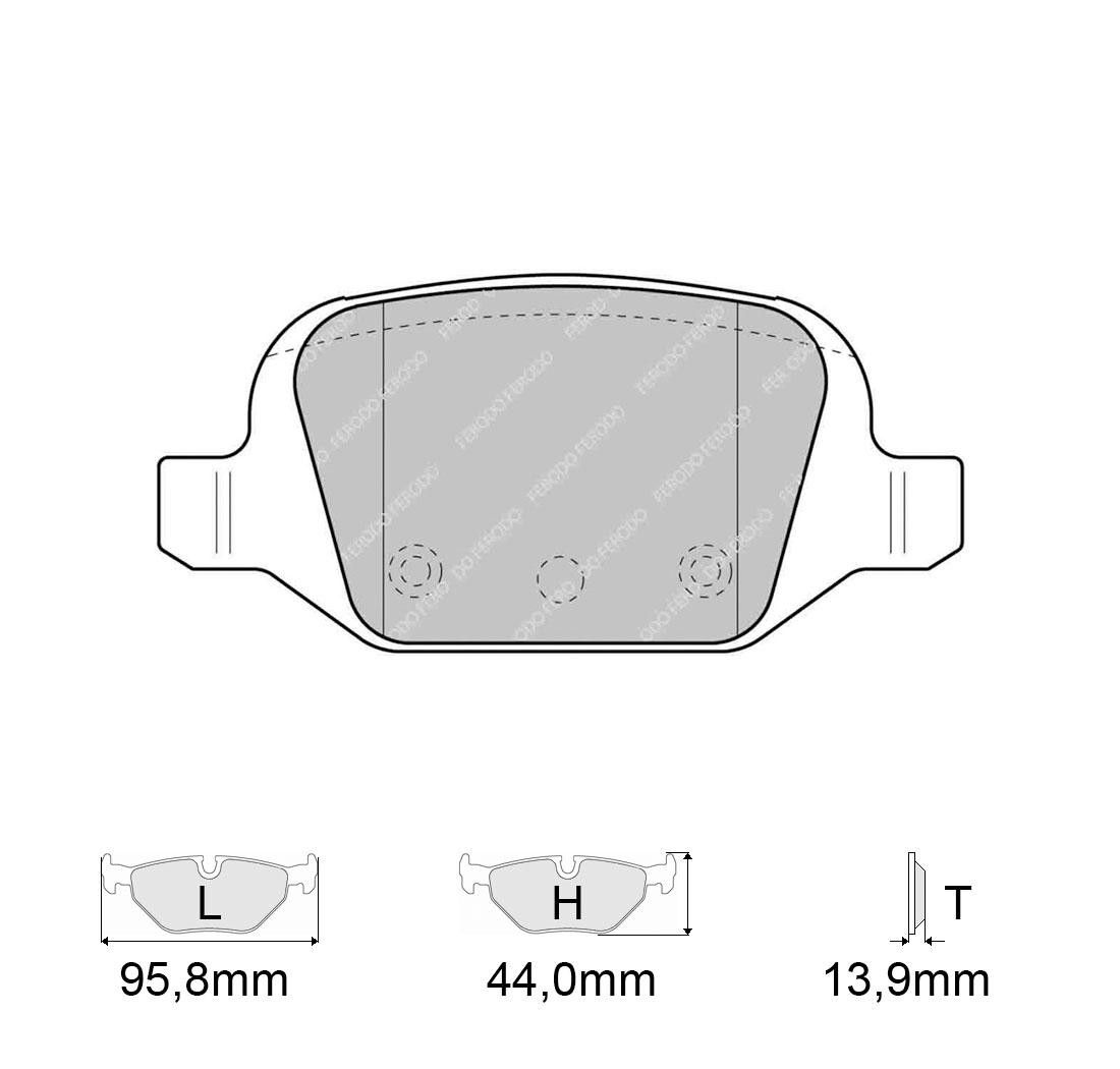 Ferodo Racing FCP1324 rear brake pads Abarth 500/595/695