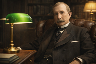 John D. Rockefeller in an elegant office