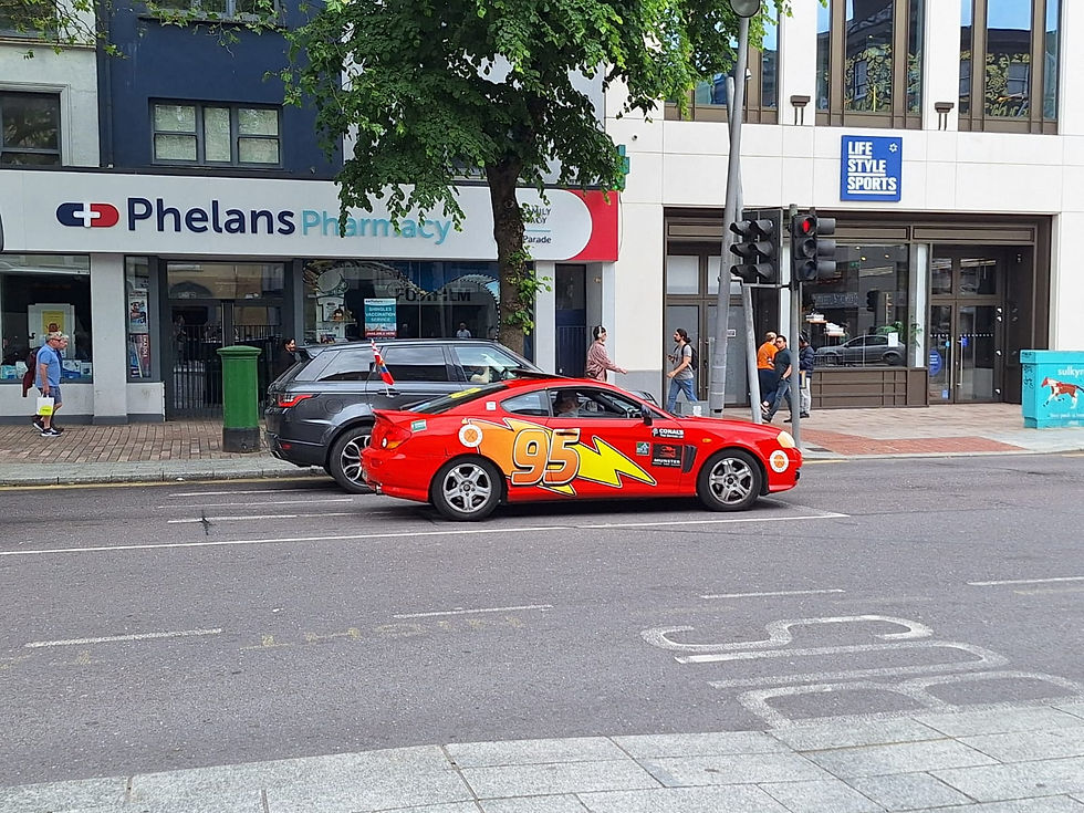 Lightning McQueen enjoying the weather in Cork.