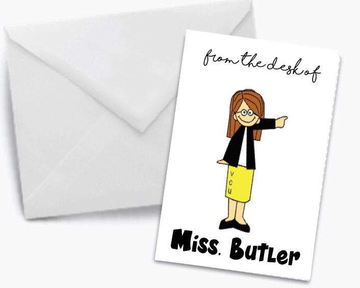 Thumbnail: Teacher from the desk greeting cards by Art by Gigi